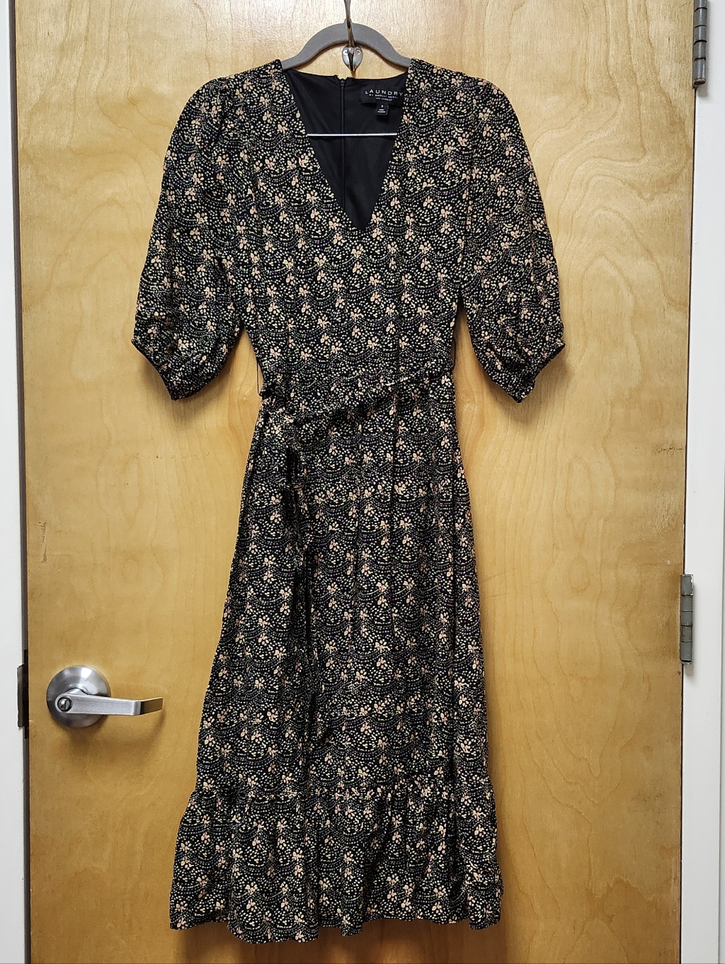 Laundry By Shelli Segal Dress Size 2 Floral Black Tan Midi 11